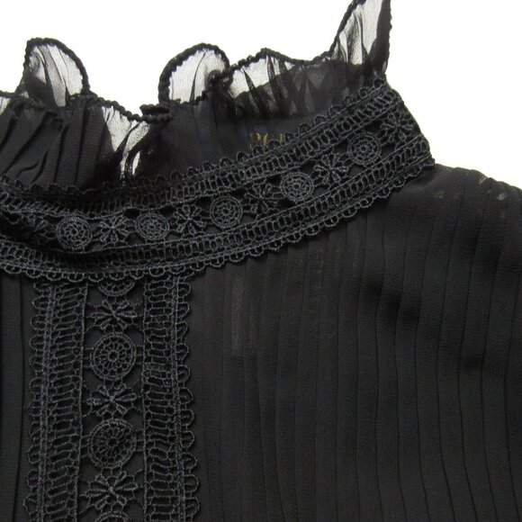 NWT Polo Ralph Lauren Anabelle Midi in Black Georgette Pleated Dress 14 $498 - Picture 5 of 10